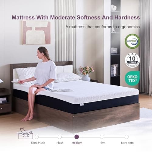 KOPEECHO Full Size Mattress, 8 Inch Gel Memory Foam Mattresses, Medium Firm for Cool Sleeping, Sweet Sleep Pressure Relief, Easily Replaceable,CertiPUR-US Certified Colchón in a Box 5