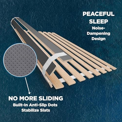 Meliusly SlatSure Queen Size Bunkie Board – Heavy Duty Vertical Bed Slats & Foldable Wooden Support Board for Sagging Mattress or Platform Bed Frame, Box Spring Alternative and Replacement 8