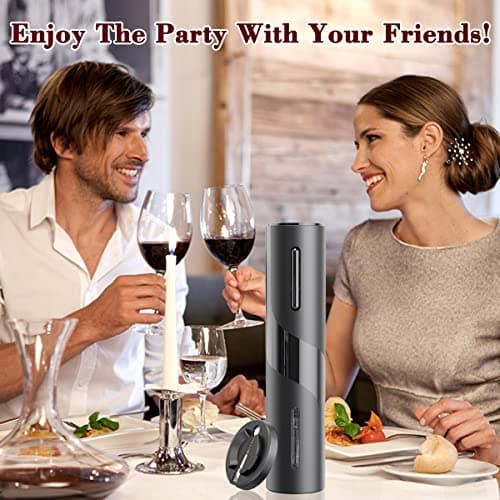 Rechargeable Electric Wine Bottle Opener, Automatic Corkscrew Wine Opener with Foil Cutter for Home Kitchen Party Wedding Bar Restaurant - One-Button Operation, Low noise, Cordless 7