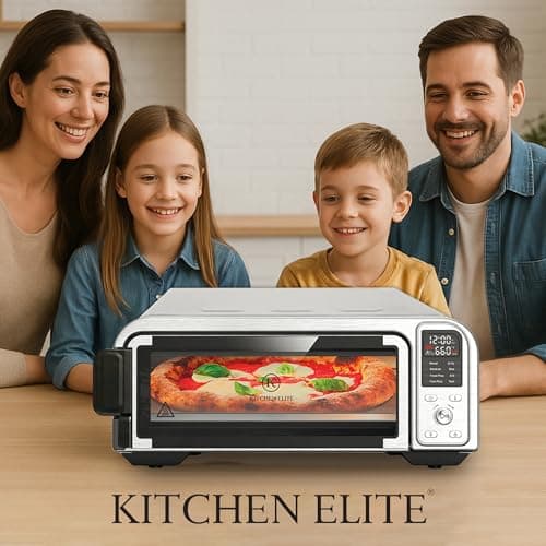Kitchen Elite 8 in 1 Digital Toaster Oven Air Fryer Combo with Touch Panel and 12 Inch Pizza Capacity, Stainless Steel, Silver 9