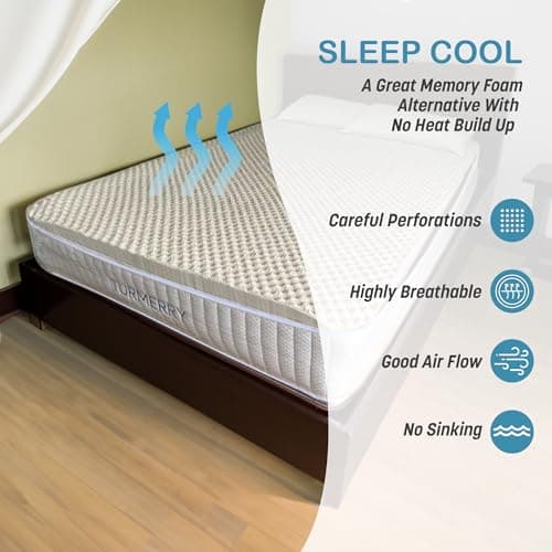 Green Natural Organic Egg Crate Latex Mattress Topper Queen Size - Soft Plush Pillow Top - GOLS Certified Organic Convoluted Latex Foam - Pressure Point Back Pain Relief Sleeps Cool Breathable Bed Pad 6