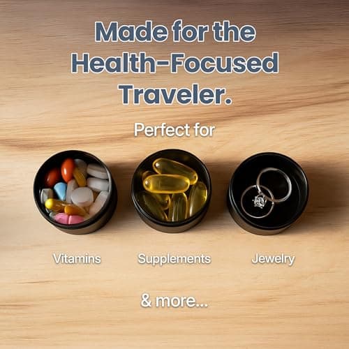 Ankomn 7 Day Travel Pill Organizer - IPX7 Rating Waterproof, Airtight & Portable Pill Case for Vitamins - Durable Weekly Supplement Case with Stackable Compartments for Outdoor Use - Black 5