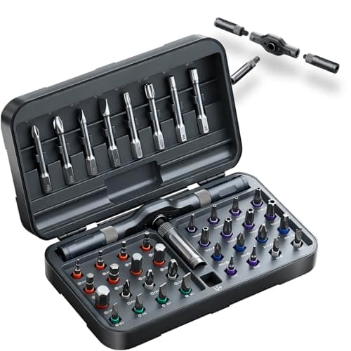 42 in 1 Magnetic Screwdriver Set, DIY Ratchet Screwdriver Set, Multi Bit Screw Drive with Storage Case, Portable Compact Repair Tool Kit for Gifts, Furniture, Computer, Bicycle