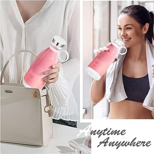 Portable Blender,Fashion Portable Blender for Shakes and Smoothies 11.8 Oz,Magnetic USB Fast Charging Mini Mixer Bottle,Take It for Traveling, Outdoor, Gym, Office, Cars, Gift -WH 4