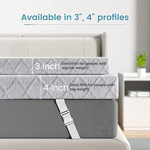 Sleepmax Firm Mattress Topper Queen Size 3 Inch - Extra Firm Cooling Pain-Relieving Memory Foam for All Body Shapes - Non-Slip, CertiPUR-US Certified 7