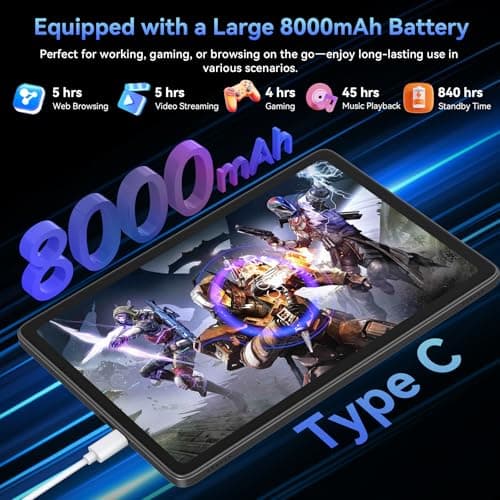 Tablet 2026 World's First Android 16 Tablet with Gemini AI, 11 Inch FHD Display, 24GB RAM 128GB ROM /2TB TF, T7250 CPU+13MP Camera, 8000mAh, Widevine L1, 2 in 1 Tablets with Keyboard Mouse Stylus 6