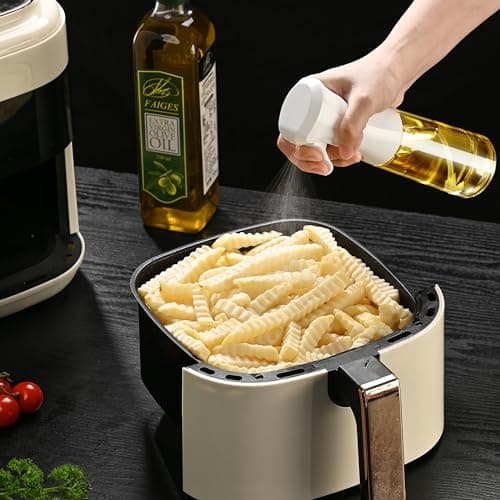 Oil Sprayer for Cooking- 200ml Glass Olive Oil Sprayer Mister, Olive Oil Spray Bottle, Kitchen Gadgets Accessories for Air Fryer, Canola Oil Spritzer, Widely Used for Salad Making, Baking, Frying,BBQ4 5