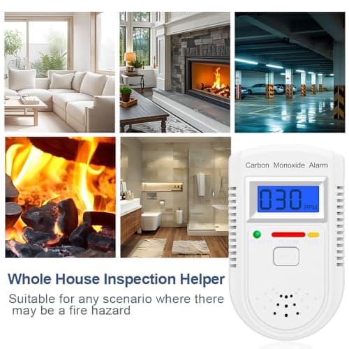Carbon Monoxide Detector Plug in Wall，CO Gas Monitor Alarm Detector with Digital Display Sound & Light Warning for Home/Workplace/Travel 7