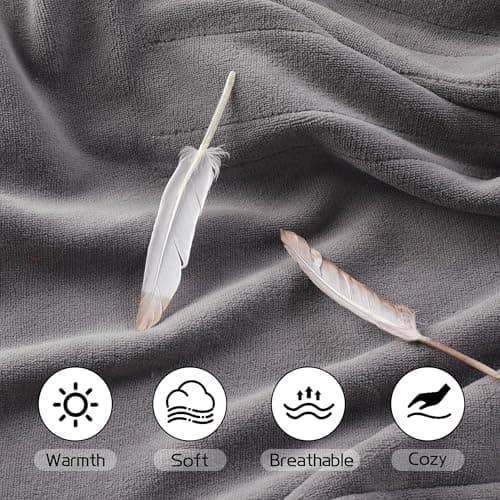 Electric Heated Blanket 72"x84" Full Size, Soft Coral Fleece with 4 Heating Levels and 10 Hours Auto-Off, Machine Washable, Cozy Plush Fabric for Home, Light Gray 6