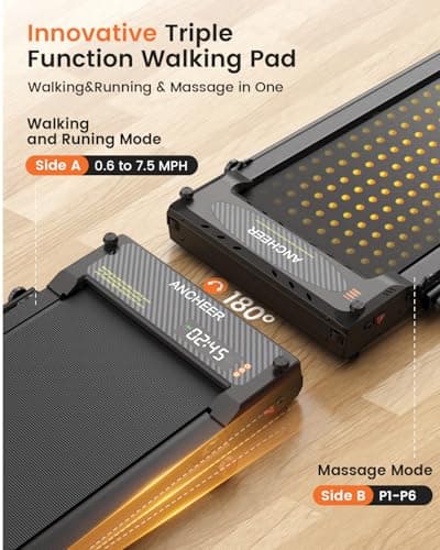 ANCHEER Folding Treadmill with Incline, 2.5HP Under Desk Treadmill for Home, 300lbs Low Noise Walking Pad with Remote Control and Handle Bar, Forest Green 2