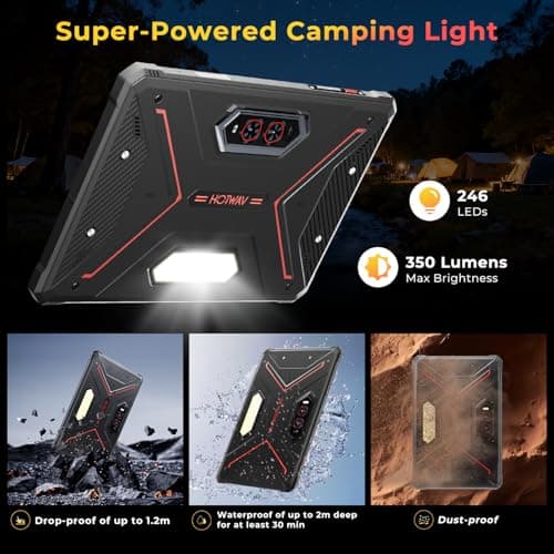 HOTWAV R9 Plus Rugged Tablet 11 inch Android 14 Tablets, 20080mAh Waterproof Tablet, 2K 24GB+512GB/2TB TF Work Tablets, 64MP+16MP Octa-Core IP68&IP69K/4G Dual SIM/5G WiFi/Face ID/GPS/OTG 7