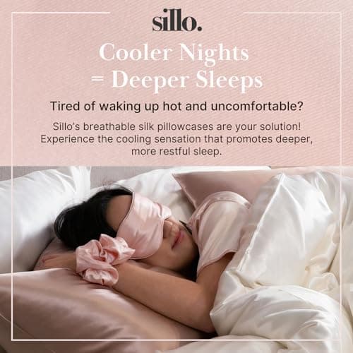 Sillo Silk Pillow Cases 2 Pack - 22 Momme Mulberry Silk Pillowcases for Hair and Skin, Anti Acne Pillow Case, Hypoallergenic Silver-Infused, Envelope Closure, Queen (Silver) 7