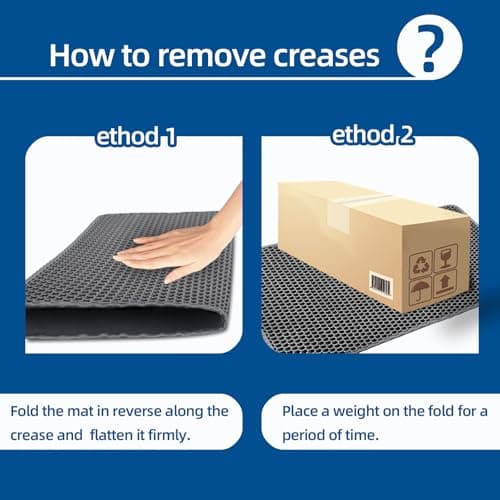 Xuanyaente EVA Honeycomb Cat Litter Mat - Cat Litter Scatter Control Mat, 2-Layer Waterproof and Urine-Proof | Non-Slip | Easy Clean | for Single-Cat Households, 23.4"x14.7" Gray 7