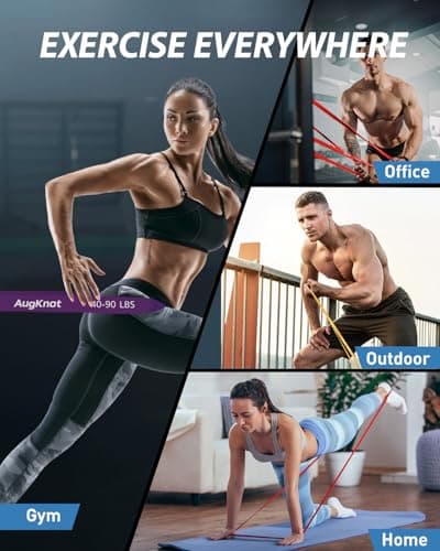 AugKnot Resistance Bands for Working Out: 5-Levels Exercise Bands Set - Pull Up Assistance Elastic Silicone - Physical Therapy/Training/Stretching- Home Gym for Women and Men 6