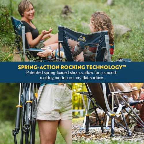 GCI Outdoor Comfort Pro Rocker Collapsible Rocking Chair & Outdoor Camping Chair, Indigo Blue 5