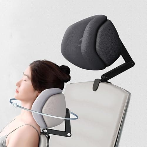 Quincry Headrest Attachment for Office Chair, Attachable Chair Head Rest, Desk Chair Neck Support, Elastic Sponge Head Pillow Adjustable Height and Angle (Upgraded Version(Black))