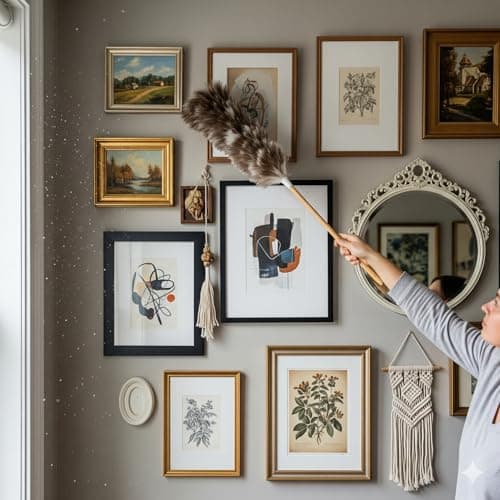 AAYU Premium Professional Feather Duster 21" | Natural Handheld Duster for Cleaning & Feather Mopping | Genuine Ostrich Feather with Long Wooden Handle | Eco-Friendly & Reusable (50 cm) 7