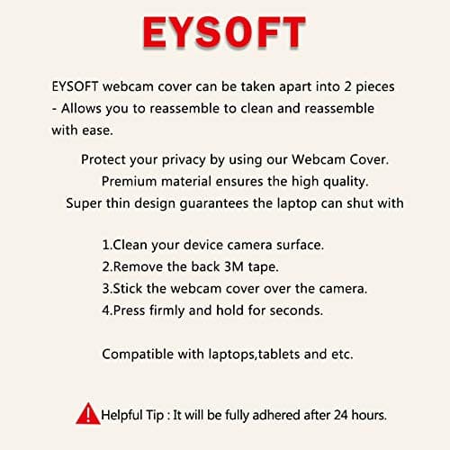 EYSOFT Webcam Cover, Webcam Cover Slide Compatible for Laptop, Desktop, PC, MacBook Pro, iMac, Mac mini, iPad Pro, Smartphone,Protect Your Privacy and Security,Strong Adhesive (Black) 9