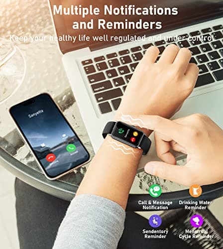 Smart Watch Health Fitness Tracker with 24/7 Heart Rate, Blood Oxygen Blood Pressure Sleep Monitor, 115 Sports Modes, Step Calorie Counter Pedometer IP68 Waterproof for Android and iPhone Women Men 6