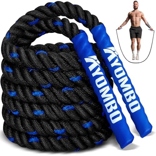Ayombo Jump Rope, Weighted Jump Rope for Fitness, 1 lb Heavy Jump Ropes for Men Women Kids, Battle Skipping Ropes for Exercise, Training Muscle Strength Speed Home Gym Workout Equipment