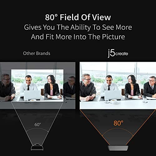 j5create USB Streaming Webcam - 1080P HD with 360° Rotation, High Fidelity Microphone, Plug and Play for PC/Mac/Laptop/Desktop/Skype/YouTube/Zoom/Facetime, Suitable for Conferencing/Calling (JVCU100) 5