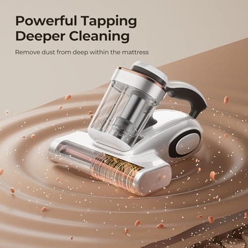 JIGOO Bed Vacuum Cleaner with Dust Sensor, Mattress Vacuum Cleaner with UV & Ultrasonic and High Heating, 13Kpa Suction 500W Powerful Double-Cup Handheld Vacuums (J300, Corded) 7