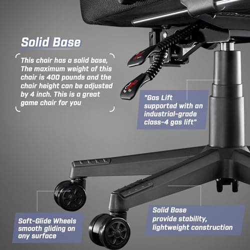 LEMBERI Gaming Chairs with Footrest,Ergonomic Video Game Chairs for Adults,Big and Tall Chair 400lb Weight Capacity, Racing Style Computer Gamer Chair with Headrest and Lumbar Support 6