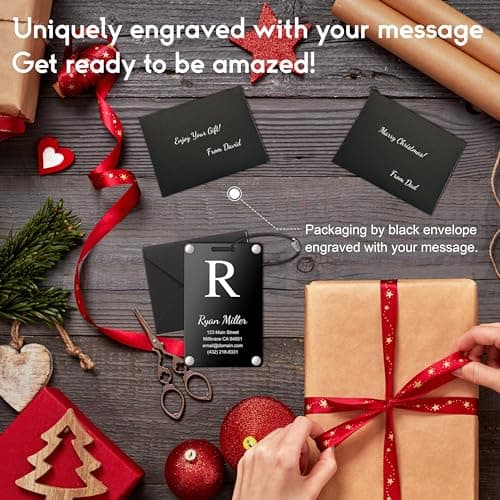 Personalized Luggage Tags: Custom Metal Luggage Tags for Suitcases, Backpacks and Bags with Your Personalized Text (Black) 6