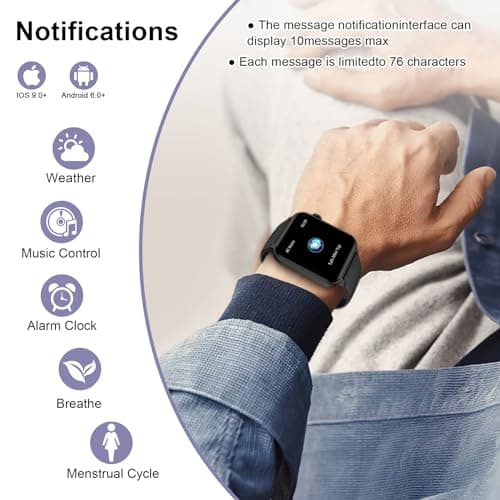 IOWODO Military Smart Watch for Men (Answer/Make Calls), 2.01'' Smart Watch for Android and iPhone, Fitness Tracker with Flashlight/Compass/100 Days Battery/Heart Rate/Sleep/100+ Sport Modes 5