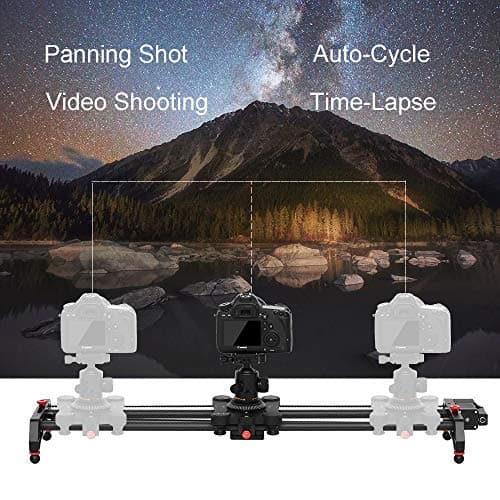 GVM Motorized Camera Slider, 31" Carbon Fiber Dolly Rail Camera Slider with Time-Lapse Photography, Tracking Shooting and 120 Degree Panoramic Shooting for Most Cameras, with Remote Controller 6