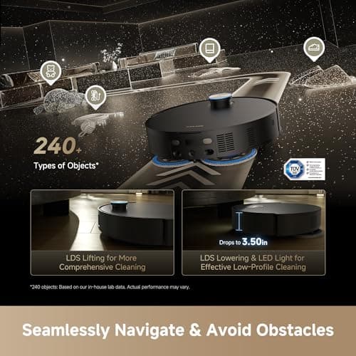 DREAME Matrix10 Ultra Robot Vacuum and Mop, Multi-Mop Switching, 3.14inch Obstacle Clearing, 30,000Pa Suction, Self Empty&Refill, Self-Cleaning, 100% Detangling, 240+ Obstacle Avoidance, Voice Control 6