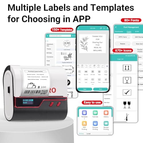 ORGBRO Z3 Bluetooth Label Maker, Portable Thermal Barcode Label Printer, 2-3 Inch Print Width, Suitable for Small Business, Address, Logo, Clothing, Compatible with Phones & PC 8