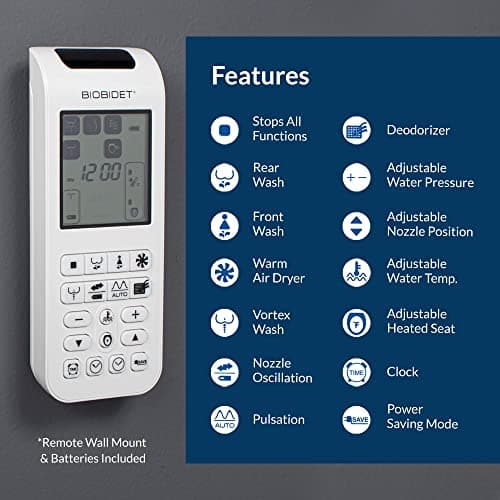 Bio Bidet BB2000 Electric Bidet Toilet Seat, Warm Water with Air Dryer, Heated Seat with Sensor and Slow Close Lid, Night Light, Remote Control, Elongated, and Bidet Towels 9