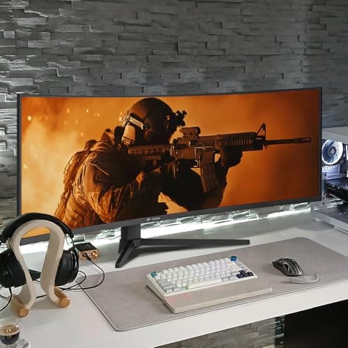 CRUA 49" Curved Gaming Monitor | DFHD(3840x1080P), 144Hz/165Hz, 1500R, 32:9, AMD FreeSync, 120% sRGB, Height Adjustable Ultra-Wide Screen Monitors, HDMI 2.1 & DP 1.4, Wall Mount Install- Black 8