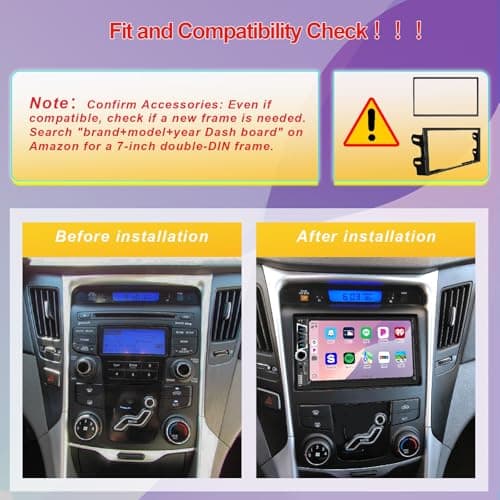 Wireless Apple Carplay 7 inch Double Din Car Stereo,IPS Touchscreen,Bluetooth 5.2,FM Car Radio,Bakcup Camera,Subwoofer Ports, Audio Receiver,Android Auto,Type-C/USB Fast Charging,GPS Navigation 6