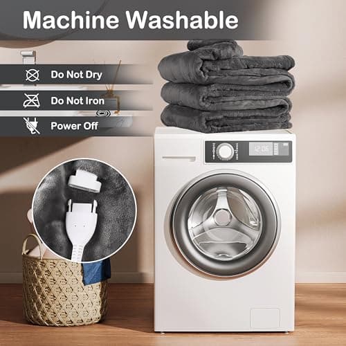 Eydna Electric Heated Blanket Full Size 72"x84",Fast Heating Throw, Soft Plush Microplush for Bed & Couch, 10 Hours Auto Off & 5 Heating Levels, Machine Washable, Gifts for Grandma & Family-Dark Gray 5