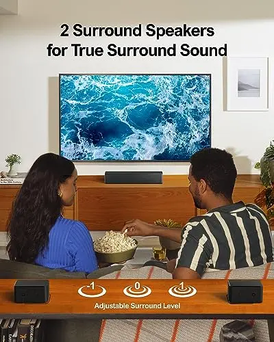 ULTIMEA 5.1 Sound Bar with Dolby Atmos, 410W Peak Power, Surround Sound System for Smart TV, APP Control, Surround and Bass Adjustable, Home Theater with Subwoofer, Poseidon D60 (2025 New Model) 6