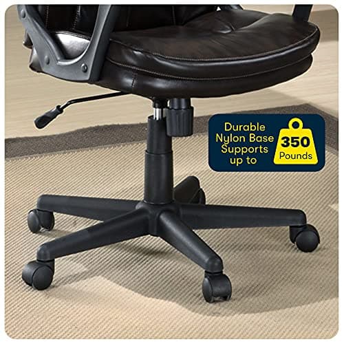 Serta Manager Office Chair, Ergonomic Computer Chair with Layered Body Pillows, Contoured Lumbar Zone, Faux Leather, Roasted Chestnut Brown 11