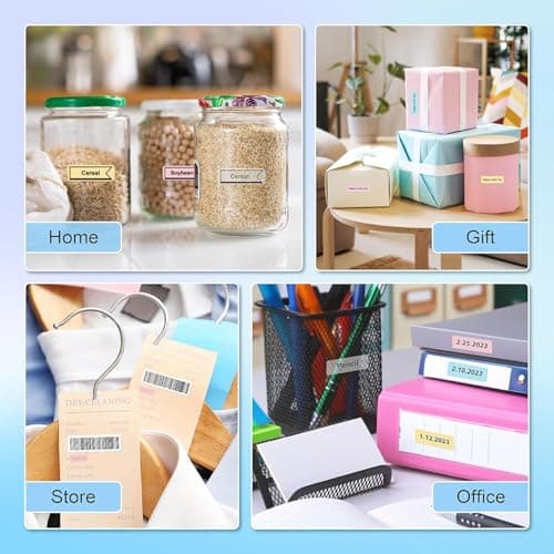 POLONO P31S Label Maker Machine with Tape, Portable Thermal Printer, Portable Bluetooth Label Printer for Organizing Storage Office Home, Sticker Maker Mini Label Maker with Multiple Templates, White 7