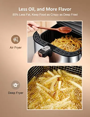 Innsky Air Fryer XL 5.8 QT, 【2022 Upgraded】 11 in 1 Oilless Air Fryers Oven, Easy One Touch Screen with Preheat & Delay Start, ETL Listed, Airfryer 1700W for Air Fry, Roast, Bake, Grill, Recipe Book 7