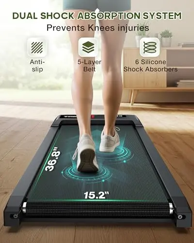 Walking Pad with 10% Incline, Walking Pad Treadmill 265lb Capacity, [Voice Control] Works with KINOMAP, 2.5HP Running Pad Small Treadmill for Home Office Apartment 7