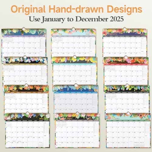 Calendar 2023-2024 - 18 Monthly Wall Calendar 2023-2024 from July 2023 to December 2024, 11 x 8.5 Inches.Thick Paper with Julian Dates and Block for New Year and Christmas Presents (2024-2025 wall calendar flower) 5
