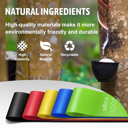 Resistance Bands for Working Out, Exercise Bands Resistance Bands Set with 5 Resistance Levels, Multi-Colored Workout Bands for Indoor & Outdoor Fitness, Leg Strength Training, Yoga (Multicolor) 7