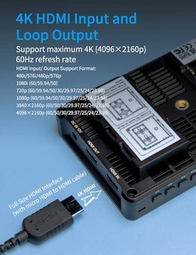 FEELWORLD F5 Prox 5.5 Inch 1600nit Field Camera Monitor with Touch 4K HDMI 3D LUT Waveform for DSLR Mirrorless Camera Help Filmmakers Photographer Outdoor Accurate Focus and Expose 6