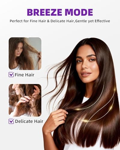 Hair Dryer, Professional Ionic Hair Dryer for Fast Drying, Low Noise and Quiet, Lightweight, 600 Mmillion Negative lonic High-Speed Hair Blow Dryer Without Hair Damage for Women, Men, Travel, Salon 5