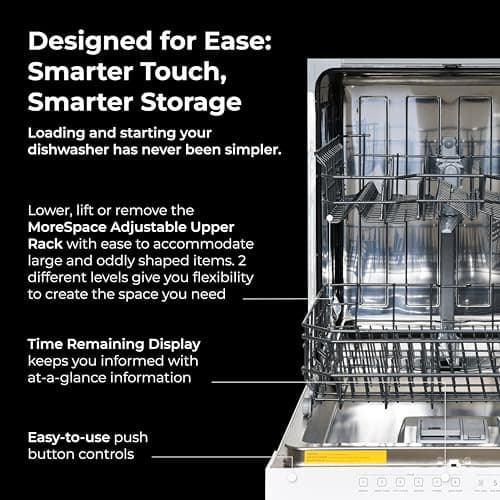 Kenmore 22-14582 24" Built-In Dishwasher - UltraWash, SmartWash, Sanitize Rinse, SmartDry, and Leak Detection - 14 Place Settings - 57 DBA - ENERGY STAR Certified - 24" - White 5