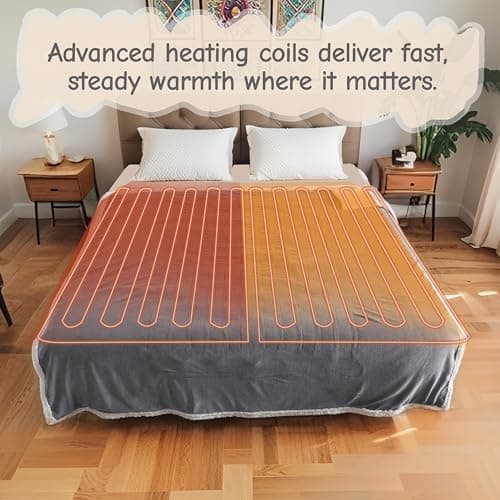Electric Heated Blanket Full Size 72"x84", Soft Flannel with Overheat Protection, 9 Adjustable Heat Settings & 10-Hour Auto-Off Timer, Fast Heating for Winter Comfort, Light Gray 7