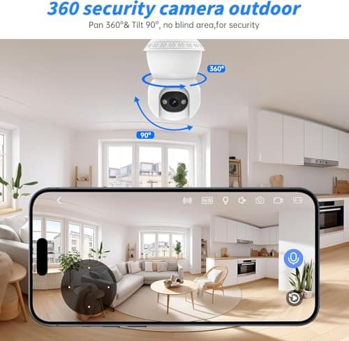 Light Bulb Security Camera,2.4G/5GHz WiFi 2K Security Cameras Wireless Outdoor,Bulb Cameras for Home Security,AI Human Detection and Alarm,2 Way Talk,Color Night Vision,Compatible with Alexa 2PCS 7