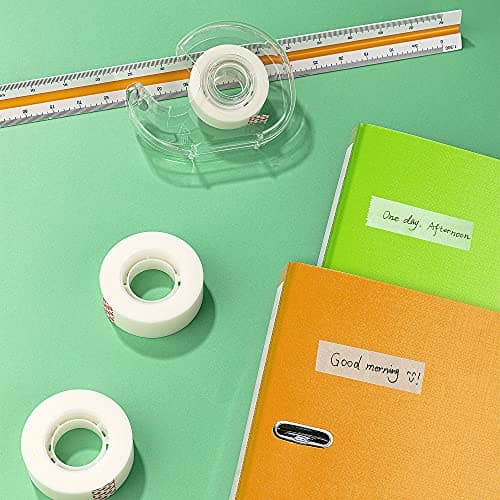 Amazon Basics Tape Dispenser with Refill Rolls - 3/4" x 650" (18 yds), 6 Pack, Matte Finish 8