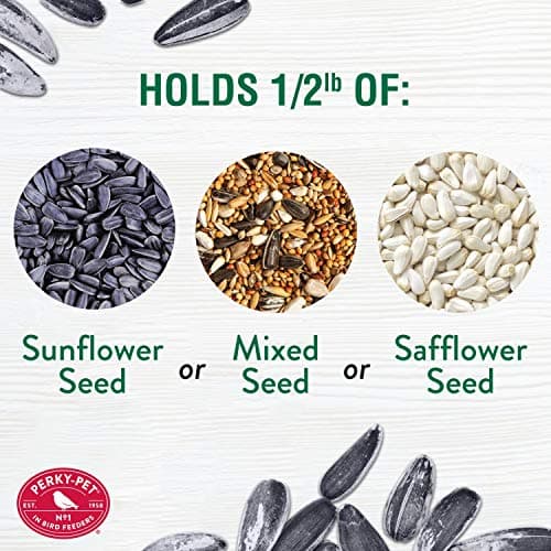 Perky-Pet Clear Outdoor Window Bird Feeder with Strong Suction Cups – 1/2 Lb Seed Capacity - Perky Pet 345 - Entertaining Bird Feeding - Watch Birds Eat Seeds 8